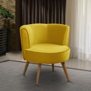 Ver imagem 1 de Poltrona Para Sala Decorativa Isa Suede Amarelo Adonai Estofados