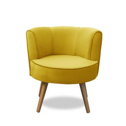 Poltrona Para Sala Decorativa Isa Suede Amarelo Adonai Estofados - 4