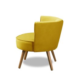 Poltrona Para Sala Decorativa Isa Suede Amarelo Adonai Estofados - 5