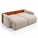 Ver imagem 3 de Sofá Cama Casal Retrátil e Reclinável 2 Lugares Bicolor Pérola / Terracota 196cm