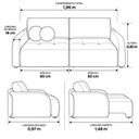 Ver imagem 4 de Sofá Cama Casal Retrátil e Reclinável 2 Lugares Bicolor Pérola / Terracota 196cm
