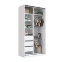 Ver imagem 3 de Guarda Roupa Solteiro Espelho Branco 2 Portas de Correr 120x59,8x235cm Rc2005 Emovell