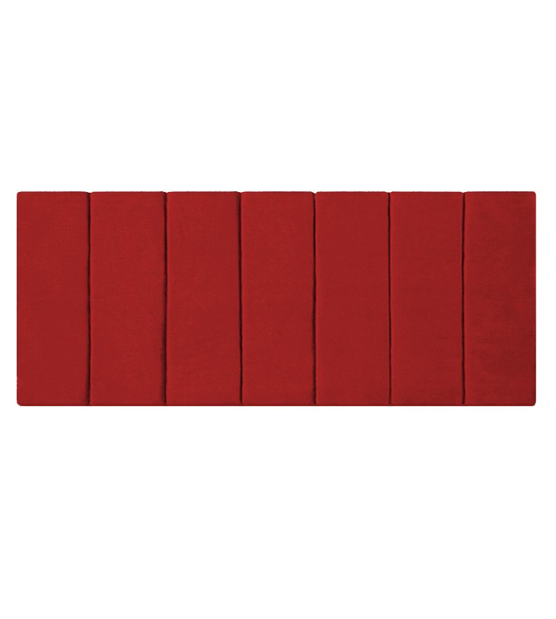 Cabeceira Modulada Estofada Adesiva 1 Módulo em Tiras 20x60cm Vermelho - 2