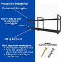 Ver mais imagens de Prateleira Industrial Sala Estar Estante Nicho Parede Mdf Suspensa Pratileira Ferro Preto