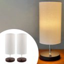 Ver imagem 1 de Kit 2 Abajur Luminaria de Mesa Redondo Interruptor Ref 84 Decoração Casa Sala Quarto Escritório