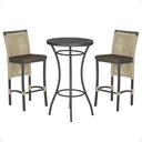 Ver imagem 1 de Mesa Bistrô e 2 Banquetas Roma Preta Corda Náutica Estofado 9 Trama Original