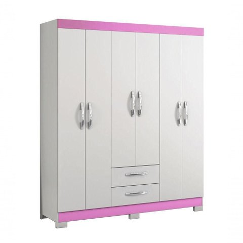 Guarda-roupa 6 Portas Nt 5130 Rosa - Notável