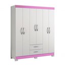 Ver imagem 1 de Guarda-roupa 6 Portas Nt 5130 Rosa - Notável