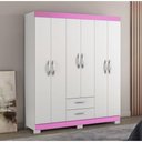 Ver imagem 2 de Guarda-roupa 6 Portas Nt 5130 Rosa - Notável