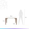 Mesa de Jantar Retangular C/ Vidro para 4 Lugares Donatella 135 Cm - Off White Fosco C/ Natural - 6