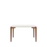 Mesa de Jantar Retangular C/ Vidro para 4 Lugares Donatella 135 Cm - Off White Fosco C/ Natural - 1