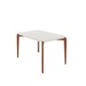 Mesa de Jantar Retangular C/ Vidro para 4 Lugares Donatella 135 Cm - Off White Fosco C/ Natural - 4