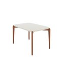 Ver imagem 4 de Mesa de Jantar Retangular C/ Vidro para 4 Lugares Donatella 135 Cm - Off White Fosco C/ Natural