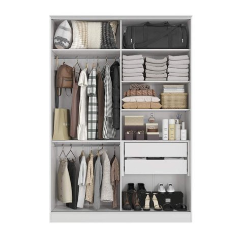 Guarda Roupa sem Portas Closet Modulado Linha Modulado Adapt Arm158bmdp Kappesberg- Branco