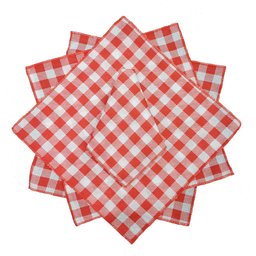 10 Guardanapos Xadrez Vermelho e Branco - 1
