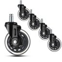 Ver imagem 2 de Kit 5 Rodas Anti Risco Universal 75mm P/ Cadeira de Escritório Giratória Móveis Gamer Marca Luvinco