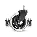 Ver imagem 1 de Kit 5 Rodas Anti Risco Universal 75mm P/ Cadeira de Escritório Giratória Móveis Gamer Marca Luvinco