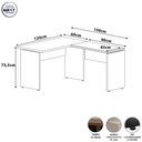 Ver imagem 3 de Mesa Escrivaninha 120cm em L Tampo 30mm Pés Painel F5 Office Cor:Preto