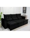 Ver imagem 1 de Sofá Retrátil e Reclinável Ipanema 2,10m em Tecido Veludo c/ 03 Módulos - Montagem Inclusa:Preto
