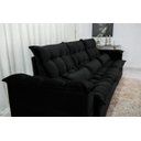 Ver imagem 5 de Sofá Retrátil e Reclinável Ipanema 2,10m em Tecido Veludo C/ 03 Módulos - Montagem Inclusa:preto