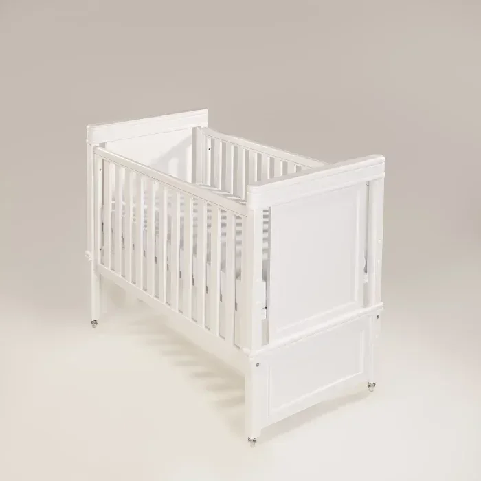 Berço Encanto com Rodinha | Americano 2 em 1 | Branco:com/laca