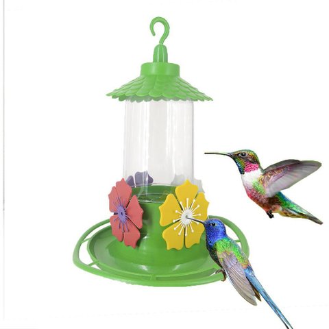 Bebedouro para Beija Flor com Chapéu e Poleiro Cores Sortida
