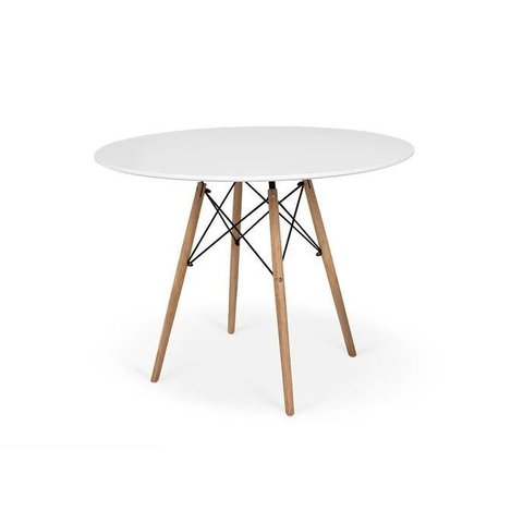Mesa Eiffel Branca 80cm Madeira – Ideal para Cozinha, Sala de Jantar ou Escritório
