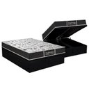 Ver imagem 1 de Cama Box Baú King: Colchão Molas Bonnel Probel Prolastic ProDormir Sleep + Base CRC Courano Black(19