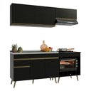 Ver imagem 4 de Cozinha Modulada Compacta Florença 6 Portas 1 Gaveta MDP 190cm Preta com Pia Multimóveis