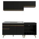Ver imagem 2 de Cozinha Modulada Compacta Florença 6 Portas 1 Gaveta MDP 190cm Preta com Pia Multimóveis