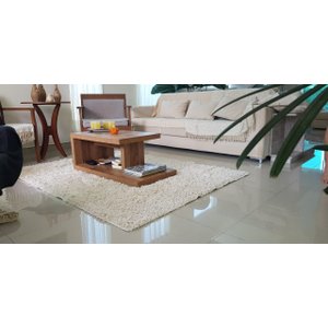Tapete de Algodão para Sala, Quarto e Escritório - Tamanho 2,50M x 2,50M - Cor Cru Alto