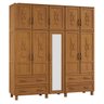 Guarda-roupa Florença 10 Portas, Maleiro e 4 Gavetas Madeira Pinus Carvalho - Tozzeto - 4