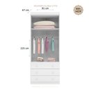 Ver imagem 2 de Guarda Roupa Modulado Ponte Aérea Quarto Infantil Bebê Eloisa 6 Portas 3 Gavetas Branco Phoenix Baby