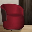 Ver imagem 2 de Poltrona Organica Recepção para Sala Aisha Corano Marrom e Veludo Vermelho - Incasa Decor