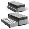Cama Box com Colchão de Espuma D33 Ortobom Iso 100 + Auxiliar de Espuma Unique Solteiro 88cm - 1