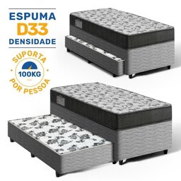 Cama Box com Colchão de Espuma D33 Ortobom Iso 100 + Auxiliar de Espuma Unique Solteiro 88cm - 3