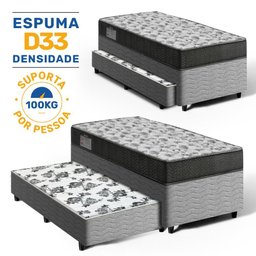 Cama Box com Colchão de Espuma D33 Ortobom Iso 100 + Auxiliar de Espuma Unique Solteiro 88cm - 2