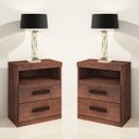 Ver imagem 1 de Kit 2 Mesas de Cabeceira Criado Compacto Quarto Cama - Café