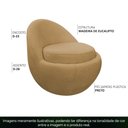 Ver imagem 3 de Poltrona Decorativa Orgânica Kaira Base Fixa Bouclê Camel - Casaepoltrona