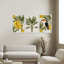 Kit 3 Quadros Decorativos Natureza Verde Folhagens Tucano Brasil - 2