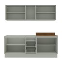 Ver imagem 5 de Cozinha Koya 4 Peças 200x214cm Armários Aéreos Balcões com 3 Gavetas e Rodapé Verde 250034