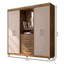 Ver imagem 2 de Guarda-Roupa com Espelho 4 Portas 4 Gavetas 2218 Demolição/Baunilha - Araplac