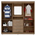 Ver imagem 3 de Guarda-Roupa com Espelho 4 Portas 4 Gavetas 2218 Demolição/Baunilha - Araplac