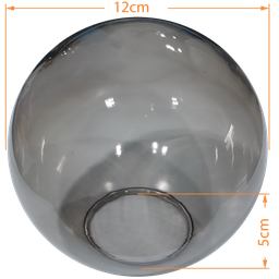 Globo Bolinha Vidro de Primeira Fumê Liso sem Colar 05x12 - 2