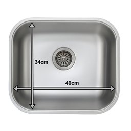 Cuba Cozinha Aço Inox Escovado N3 40x34x17cm Pia Funda 304 - 4
