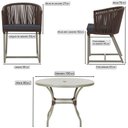 Ver imagem 2 de Mesa com 4 Cadeiras de Jantar Roma 100cm e Noronha em Aluminío Fendi Corda Nautica Estofado 11 Trama