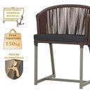 Ver imagem 4 de Mesa com 4 Cadeiras de Jantar Roma 100cm e Noronha em Aluminío Fendi Corda Nautica Estofado 11 Trama