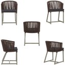 Ver imagem 5 de Mesa com 4 Cadeiras de Jantar Roma 100cm e Noronha em Aluminío Fendi Corda Nautica Estofado 11 Trama