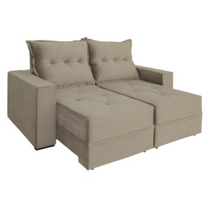 Sofá Retrátil Reclinável 2 Lugares Viena Evidence Suede Capuccino