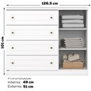 Ver imagem 3 de Comoda 1 Porta 4 Gavetas 126 Cm Americana Branco Henn
